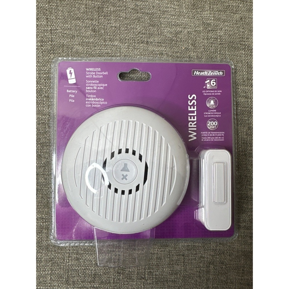 Heath Zenith Wireless Doorbell Kit w/ Strobe Light & 16 Sounds 200 Ft Range